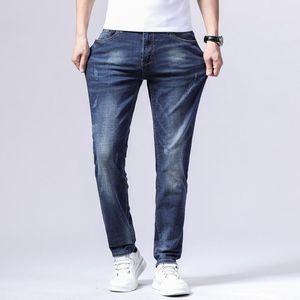 Heren jeans 2021 Spring Brake Classic Style Retro Blue Men Mode Casual Stretch Slim Fit Denim Broek Man Make