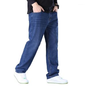 Jeans pour hommes 2022 Marque grande taille hommes extérieur doux mâle lâche bleu pantalons décontractés pantalons droits élastiques 7XL