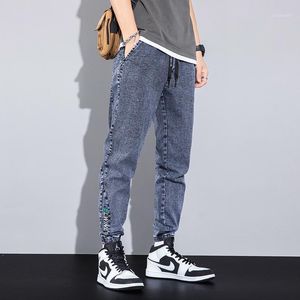 Heren jeans 2022 Merk Zomer Enkellange Baggy Mannen Streetwear Jogger Mode Print Denim Broek Harem Pants S-8XL