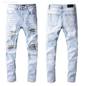 Jeans pour hommes 2023 Jeans de créateur Jeans de mode Hip-hop Mode Zipper Hole Wash Jean Pantalon Rétro Torn Fold Couture Hommes Conception Moto Riding Cool Slim Pantalon
