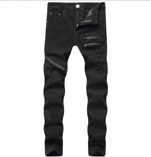 Jeans pour hommes 2022 trou Destruction pantalon en détresse hommes Denim créateur de mode marque blanc Jean mâle