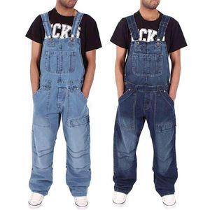 Hommes jean 2022 hommes Baggy jarretelle pantalon mode multi-poches lâche Denim pantalon combinaison bavette poche salopette mâle S-5XL