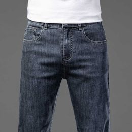 Heren jeans 2022 nieuw aankomsten zomer lichtgewicht ademende medium hoge taille elastische baggy 35 40 42 44 46 y2303