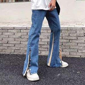 Heren Jeans 2022 Nieuwe Mode Enkel Rits Blauw Baggy Mannen Flare Jeans Broek Elegante Koreaanse Casual Vrouwen Rechte Denim Broek Y2K Masculino T221102