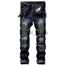 Jeans pour hommes 2022 Nouveaux Jeans pour hommes European American Slim Zipper Loisirs Coton Straight-tube Pantalons lavés pour hommes Vente chaude J230806