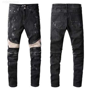 Jeans pour hommes 2022ss Nouveau designer européen et américain Hip-Hop High Street Fashion Tide Marque Cyclisme Moto Wash Patch Lettre Lâche Camo Pantalon