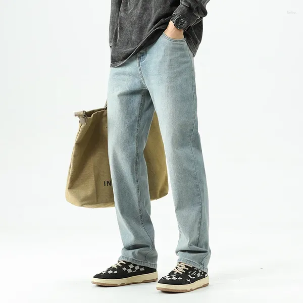 Jeans pour hommes 2023 Modèles d'automne et d'hiver Stretch Loose Straight Denim Pantalon Mode Casual