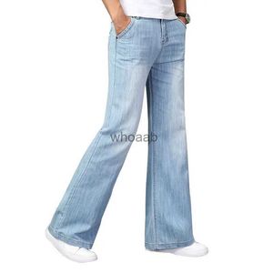 Jeans voor heren 2023 herfst grote uitlopende bootcut jeans heren boot cut denim broek losse mode kleding ontwerper klassieke lichtblauwe broek YQ231016