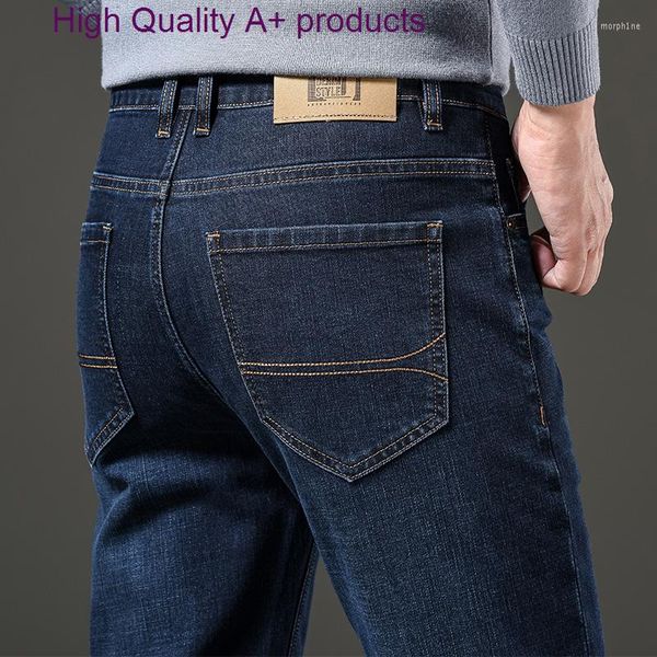 Jeans para hombres 2023 Autumn Brand Slim STRING Estilo clásico Moda de hombres jóvenes Fit Capel Light Black Grey Black