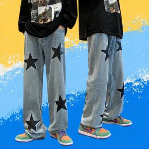 Jeans pour hommes 2023 automne hommes femmes bleu Baggy Harajuku tout-match unisexe Streetwear Kpop vêtements hommes Hip Hop ample droite