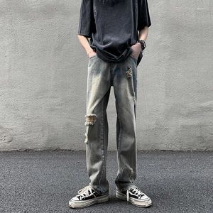 Jeans pour hommes 2023 Baggy Pantalon Homme Long Denim Pantalon Droit Design Cargo Coréen Streetwear Hip Hop Harajuku C53