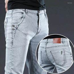 Jeans pour hommes 2023 marque hommes Fit Skinny Denim Designer élastique droit Stretch pantalon pour