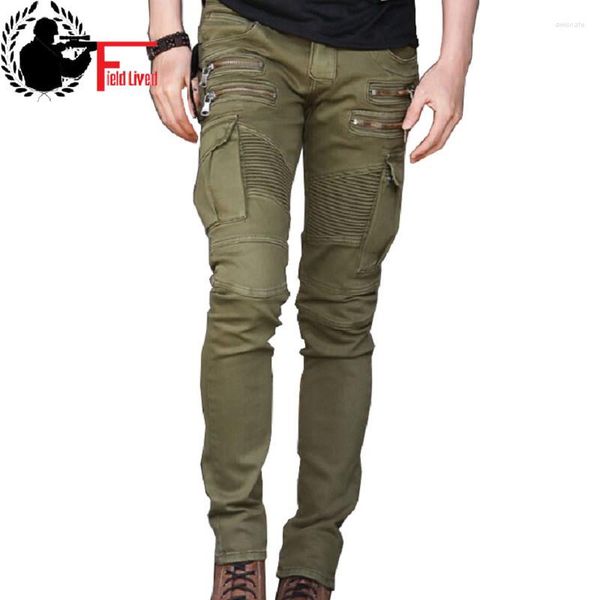 Jeans para hombres 2023 Casual Biker Diseño de moda Skinny Hiphop Hombres Pantalones 29-36