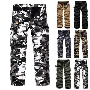 Jeans pour hommes 2023 Pantalon de chasse camouflage décontracté Combat militaire multi-poches (sans ceinture)