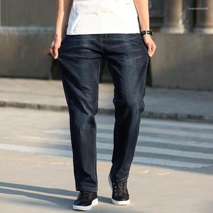 Jeans pour hommes 2023 classique longue pour hommes printemps automne décontracté Stretch droite grande taille Baggy Denim pantalon affaires varsité pantalon