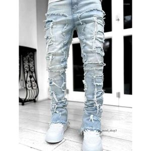 Jeans pour hommes 2023 cool en détresse déchiré coupe mince pantalon en denim extensible style streetwear vêtements de mode 310
