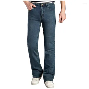 Jeans pour hommes 2023 Denim Horn Retro Flare Hip Hop Casual Pants Slim Fit Light Blue Taille 36