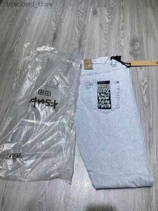 Jeans pour hommes 2023 Designer Ksubi Jeans pour hommes homme pantalon Rip Denim Biker gris peinture détresse Stretch moto os Halloween 14Z3I L240313