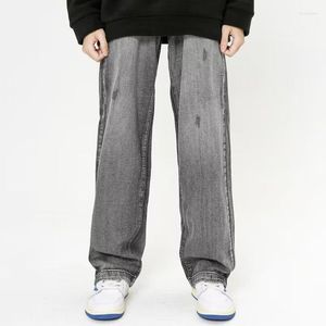 Jeans masculin 2023 Fashion lâche lavé classique droit de jambe large pantalon hip hop street raide lâche pour hommes 5057