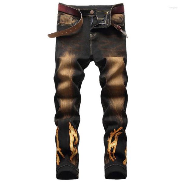 Pantalones vaqueros para hombre 2023, moda para hombre, marca de motorista, bordado de personalidad Original, Retro, Otoño Invierno, pantalones vaqueros rectos para hombre, talla 29-42