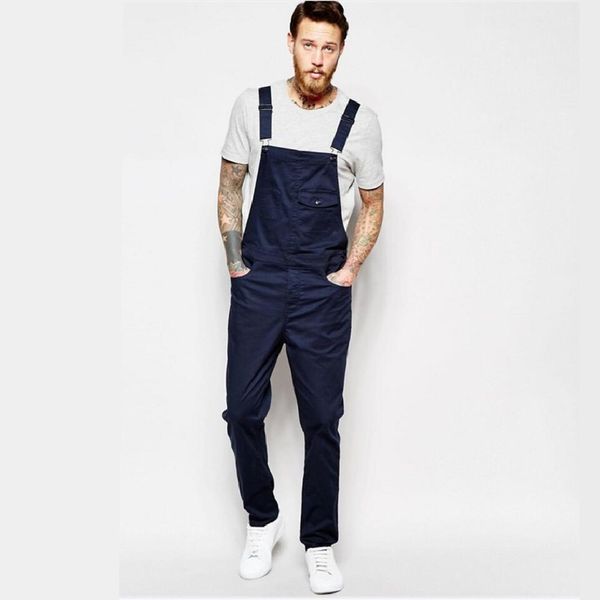 Jeans pour hommes 2023 Mode Salopette Combinaisons Longueur de la cheville Noir Blanc Marine Denim Denim Bib pour hommes Pantalons à bretelles 230427