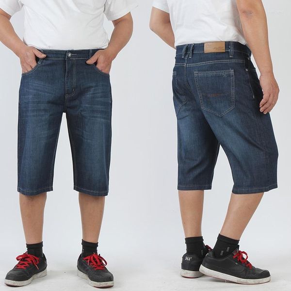 Jeans para hombres 2023 Hombres gordos Pantalones cortos de talla grande Pantalones cortos de estiramiento fino grande Chico suelto para hombres