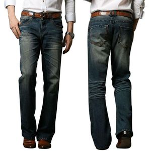 Jeans homme 2023 évasé hommes botte coupe Denim pantalon taille moyenne confortable classique rétro vêtements bleu homme pantalon taille 28 - 40