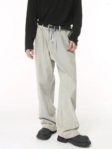 Jeans pour hommes 2023 quatre saisons coréen Sryle pantalon décontracté ample simple bleu clair vieux pantalon rétro de haute qualité S-XL