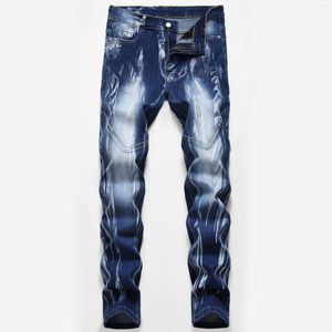 Heren jeans 2023 hoogwaardige mannen casual gecoate slanke broek mannelijke denim plus maat 42