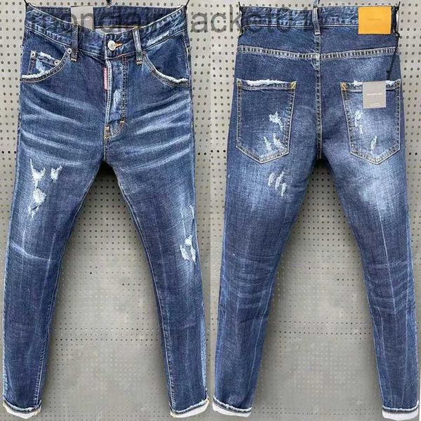 Jeans pour hommes 2023 Jeans pour hommes de haute qualité Stretch Ripped High Street Slim Fit Streetwear Style Punk Pantalon Crayon J231006