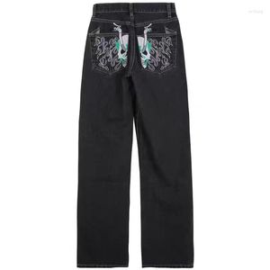 Jeans pour hommes 2023 Mode coréenne Grunge Vintage Femmes High Street surdimensionné Streetwear Denim Pantalon Femme Hip Hop Low Rise