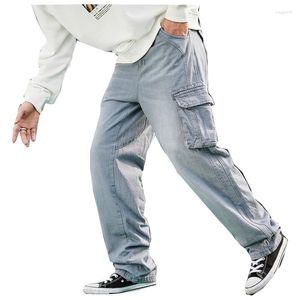 Jeans pour hommes 2023 Bleu clair Poches latérales lâches Styles et tailles de créateurs hip-hop 30-46