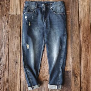 Jeans pour hommes 2023 Maden Man Pantalons Hommes Pantalons Cowboy Baggy Casual Oversize Coton Déchiré Style Marque Classique