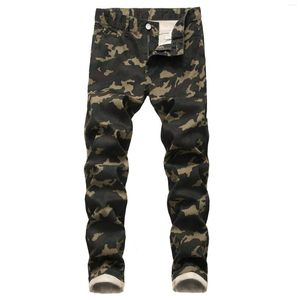 Jeans pour hommes 2023 hommes mode militaire Camouflage mâle mince tendance Hip Hop droite armée vert poche Cargo Denim jeunesse marque pantalon