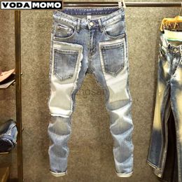 Jeans masculin 2023 Jeans de denim pour hommes Straight Hole Europe et Amérique Classic Old Pantalons Pantalones Hombre Y2K Streetwear Cargo D240417