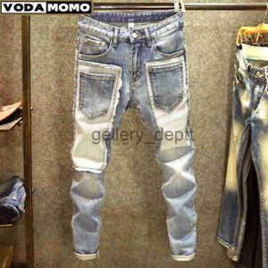 Herenjeans 2023 heren denim jeans recht versleten gatjeans Europa en Amerika klassieke oude broek pantalones hombre y2k streetwear cargobroek J230922