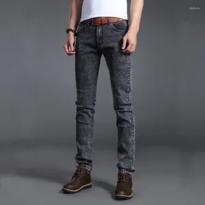 Jeans pour hommes 2023 hommes stretch mode gris bleu denim pantalon pour homme printemps et automne rétro pantalon décontracté taille 27-36