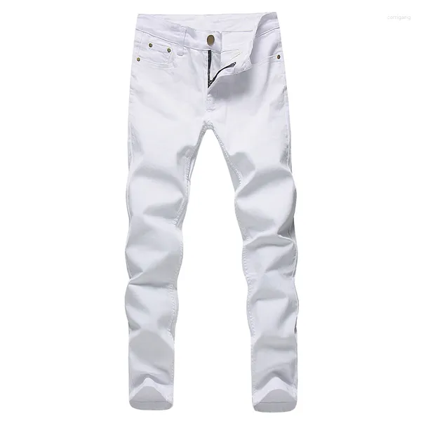 Jeans pour hommes 2023 hommes Stretch mode blanc Denim pantalon pour homme printemps et automne rétro pantalon décontracté taille 27-36