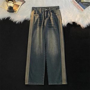 Jeans masculin 2023 hommes à jambe large hip hop décontracté pantalon de jean streetwear streetwear pantalon masculin