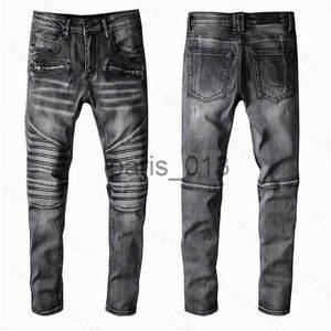 Jeans masculin 2023 Designers pour hommes en jeans en détresse Biker Slim Fit Motorcycle Biker Denim pour les hommes de la mode de qualité supérieure Pantalon pour hommes pour homme x0911