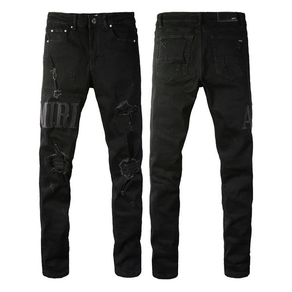 Men's Jeans 2023 Nuevos Amirs para hombre Jeans de lujo Agujeros Pantalones Marca de moda Jean Carta Jeans Biker Pantalones Hombre Ropa Amri Jeans para hombre y mujer