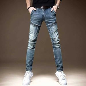 Jeans masculins 2023 Nouveau pantalon de mode élastique Slim Slim Slim Slim Slim Fit