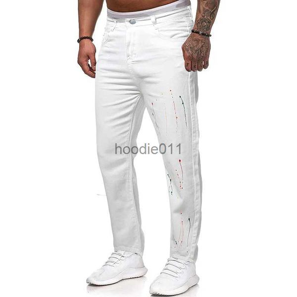 Men's Jeans 2023 nouveaux hommes blanc jean coupe ajustée pantalon coréen mode rue robe rétro japonais rue Fengshui lavage pantalons décontractés L231220