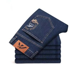 Jeans masculin 2023 New Mens Jeans Spring Automne Fashion Fashion Embroderie Strucy Stret Stretch Denim Pantal