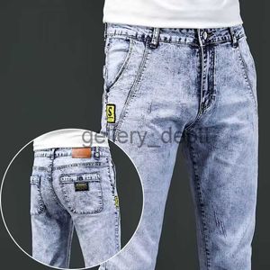 Jeans voor heren 2023 nieuwe skinny jeans heren vintage mode sneeuwvlok gewassen klassieke slanke skinny elastische mannelijke casual denim broek J230922