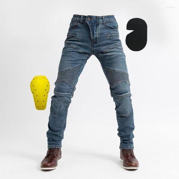 Jeans pour hommes 2023 extérieur quatre saisons moto résistant à l'usure Denim pantalon décontracté Anti-chute hors route équitation Protection pantalon