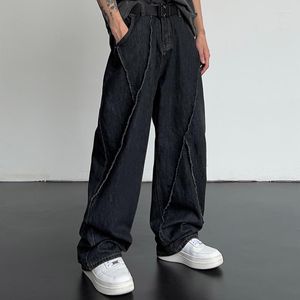 Jeans pour hommes 2023 personnalité rue automne hip-hop épissage denim pantalon surdimensionné ample décontracté pantalon large 5XL
