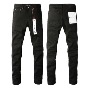 Jeans para hombres 2023 marca morada sólida streetwear moda de mezclilla negra delgada