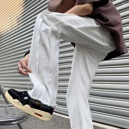 Jeans pour hommes 2023 Ropa Grunge Y2K Streetwear Blanc Baggy Flare Pantalon Empilé Hommes Vêtements Femmes Droites Pantalons Longs Pantaloni Uomo