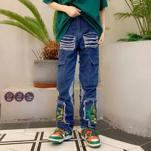 Jeans masculin 2023 ropa grunge y2k streetwear pantalon de cargaison empilé pour hommes vestiges hop hop pantalon pantaloni uomo